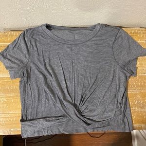 Grey Lululemon Twist Crop Top